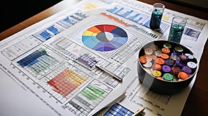 Economic Insights: Neatly Organized Charts and Graphs on White Background photo