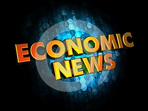 Economic News - Gold 3D Words.