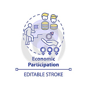 Economic participation concept icon