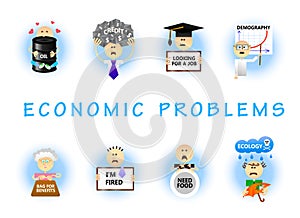 Economic problems flat set