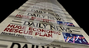 Economic rescue plan daily news newspaper printing press