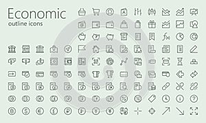 Economic and social outline iconset