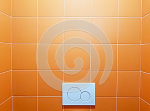 Economic toilet flush press, Toilet Dual Flush Plate on orange wall