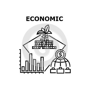Economic Wealth Vector Concept Black Illustration