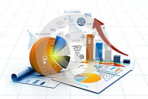 Economical chart and graph photo