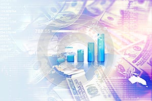 Economical stock market graph photo