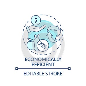 Economically efficient turquoise concept icon