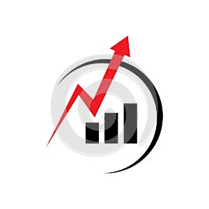 Economics Abstract Chart and arrow for Corporate Business logo Marketing finance symbol