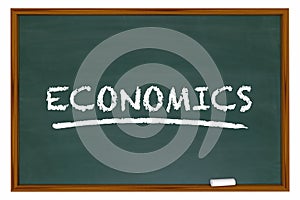 Economics Chalk Board Economy Budgeting Finance Word