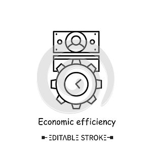 Economics effectivity icon. Editable illustration