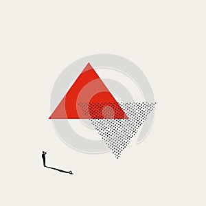 Economy and business recovery, vector concept. Symbol of financial market, crisis and rebound. Minimal illustration