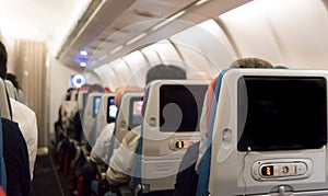 Economy class cabin.