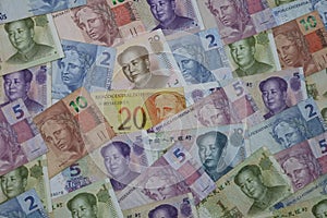economy and exchange rate with brazilian and chinese money