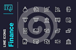 Economy and finance icons set