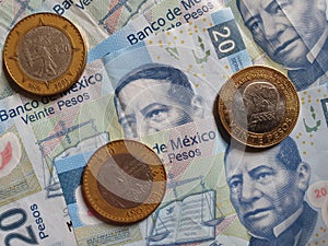 economy and finance with mexican money