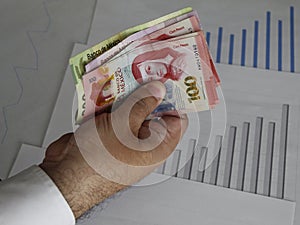 economy and finance with mexican money photo