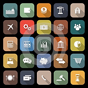 Economy flat icons with long shadow