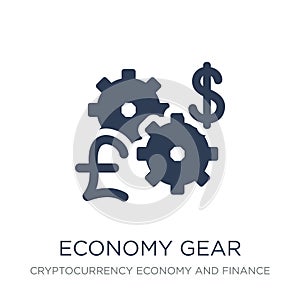 economy Gear icon. Trendy flat vector economy Gear icon on white