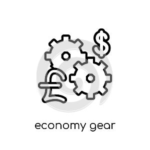 economy Gear icon. Trendy modern flat linear vector economy Gear