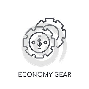 economy Gear linear icon. Modern outline economy Gear logo conce