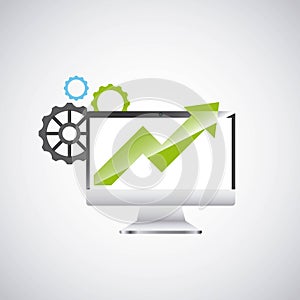 Economy growth desktop computer technology icon