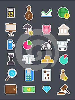 Economy icons set