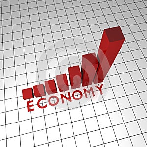 Economy text diagram 3d