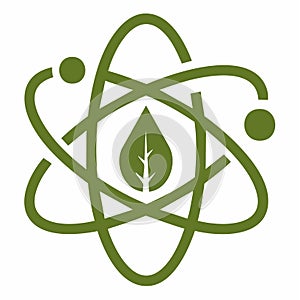 EcoScience Atom and Leaf Icon