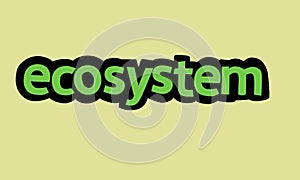 ECOSYSTEM writing vector design on yellow background photo