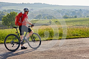 Ecotourism in Europe. Bicycle race in the country. photo