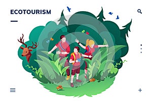 Ecotourism screen for smartphone application