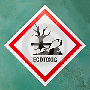 Ecotoxic hazard symbol warning sign