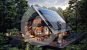 Ecovillage Bliss: Sustainable Community Adopts Sun as Power Source, generative ai