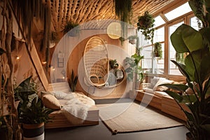 ecowisely designed room with natural elements and eco-friendly materials