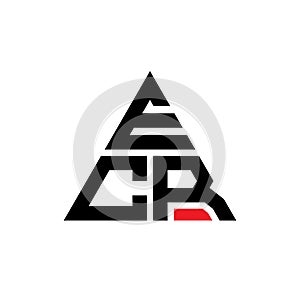ECR triangle letter logo design with triangle shape. ECR triangle logo design monogram. ECR triangle vector logo template with red