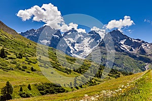 Ecrins National Parc Glaciers in Summer. La Meije, Alps, France photo