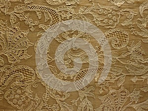 ecru floral lace band texture background