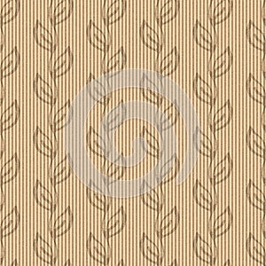 Ecru recycled corrugated pulp card paper texture. Ribbed plain neutral brown kraft material. Eco packaging, shipping and