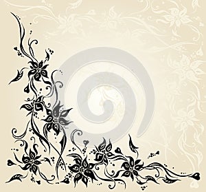 Ecru vintage floral invitation wedding background design