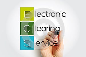 ECS - Electronic Clearing Service acronym, business concept background photo