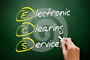 ECS - Electronic Clearing Service acronym, business concept on blackboard