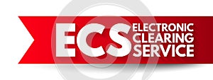 ECS Electronic Clearing Service - method of effecting bulk payment transactions, acronym text concept background