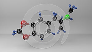 Ecstasy 3D molecule illustration.