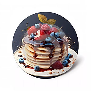 Ecstasy in Every Bite: Tempting Pancakes with Syrup and Berries, Nectar of True Delight! photo