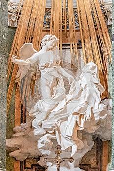 Ecstasy of Saint Teresa, sculpture by Bernini in Rome photo
