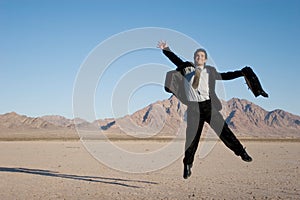 Ecstatic business man photo