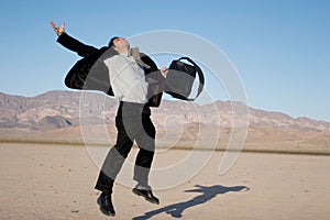 Ecstatic business man