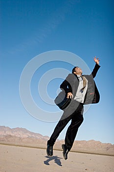 Ecstatic business man