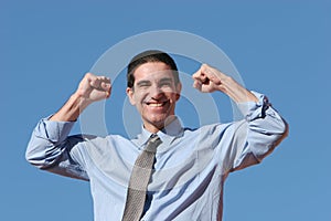 Ecstatic businessman photo