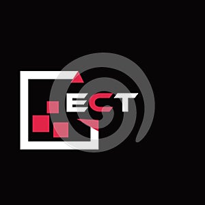 ECT creative minimalist letter logo. ECT unique vector initials alphabet letter logo design